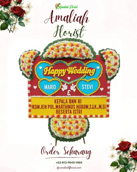 Papan Bunga Pernikahan Tangga Takat